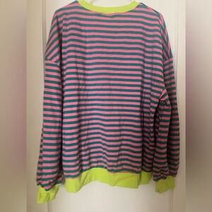 Striped Pink and Green Sweater